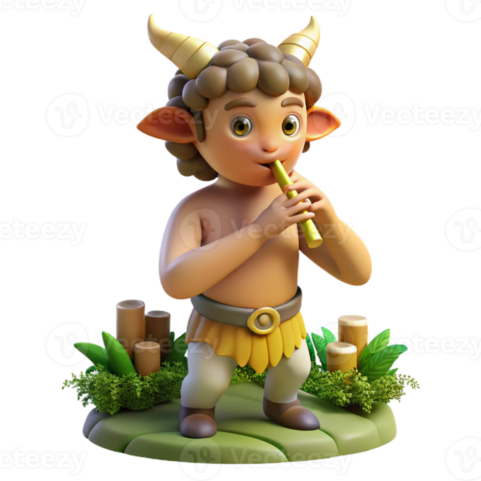 magnificent contemporary A Mischievous Satyr Playing Panpipes In detailed png