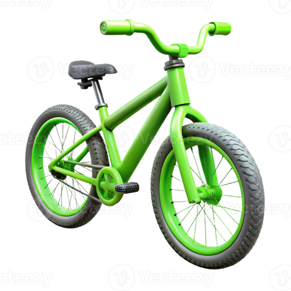 beautiful traditional Bright Green Mountain Bike Cutout premium png