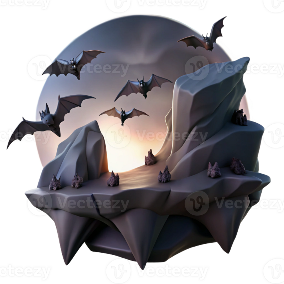 extraordinary modern A Colony of Bats Flying out of a Dark C 4K png