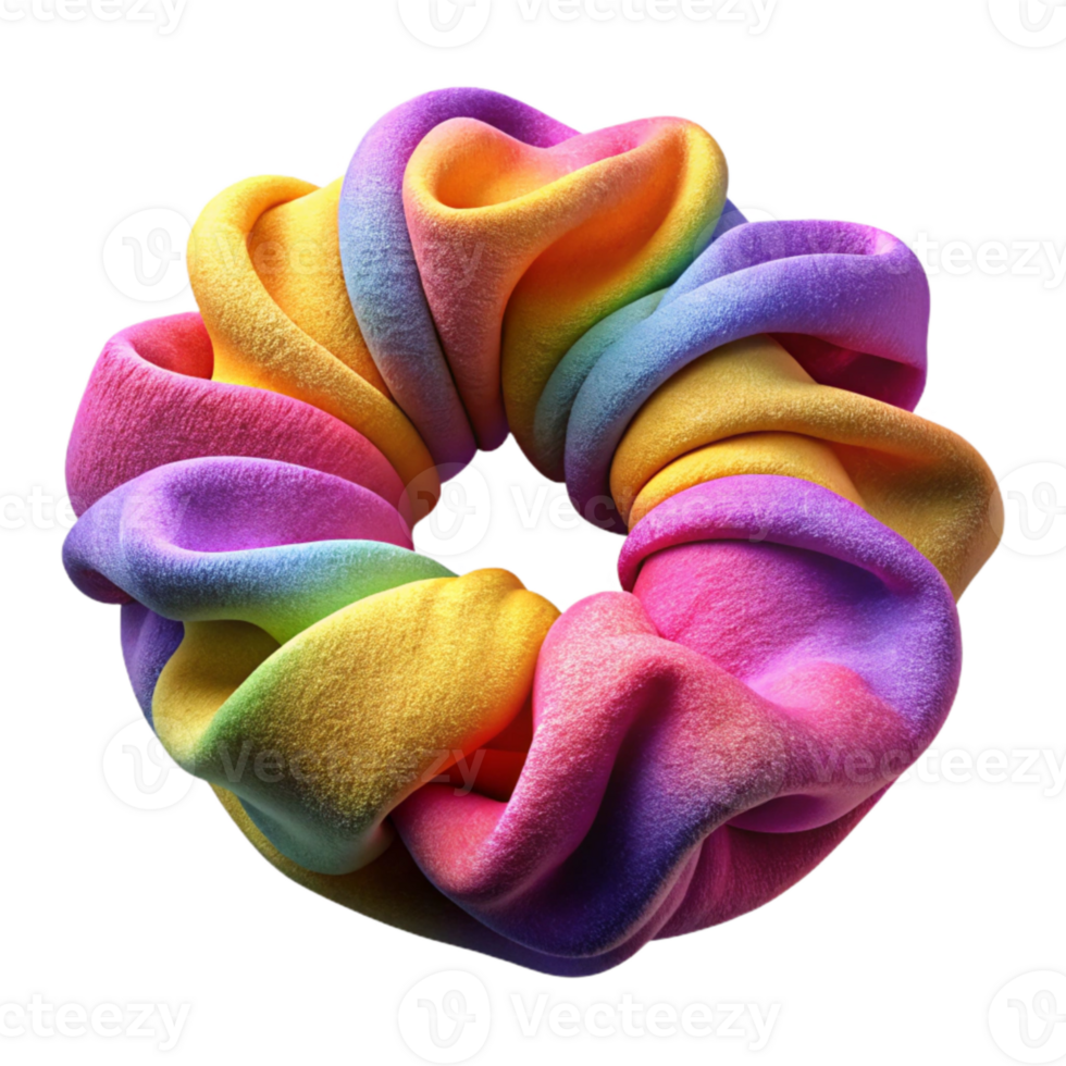 impressive contemporary Brightly Colored Hair Scrunchies Velvet Cutout Transparent Background exclusive png