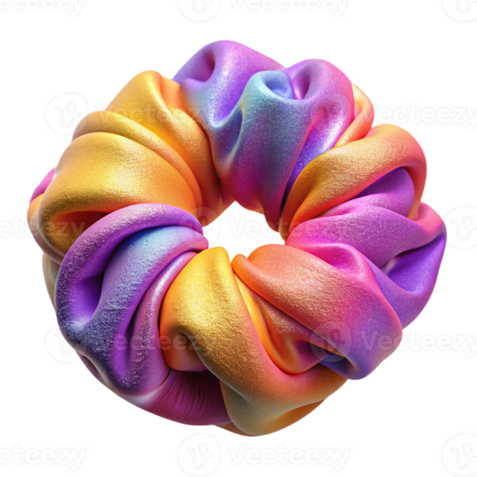 magnificent minimalist Brightly Colored Hair Scrunchies Velvet Cutout Transparent Background professional png