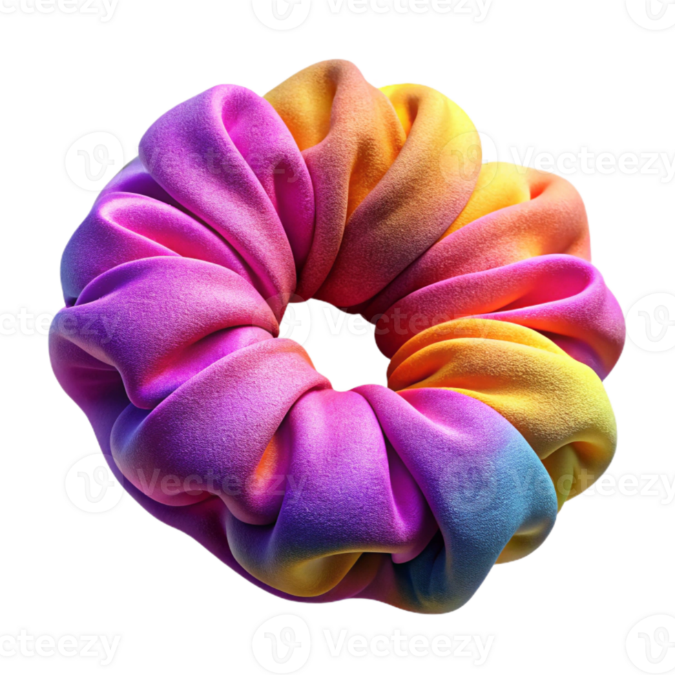 vibrant classic Brightly Colored Hair Scrunchies Velvet Cutout Transparent Background genuine png