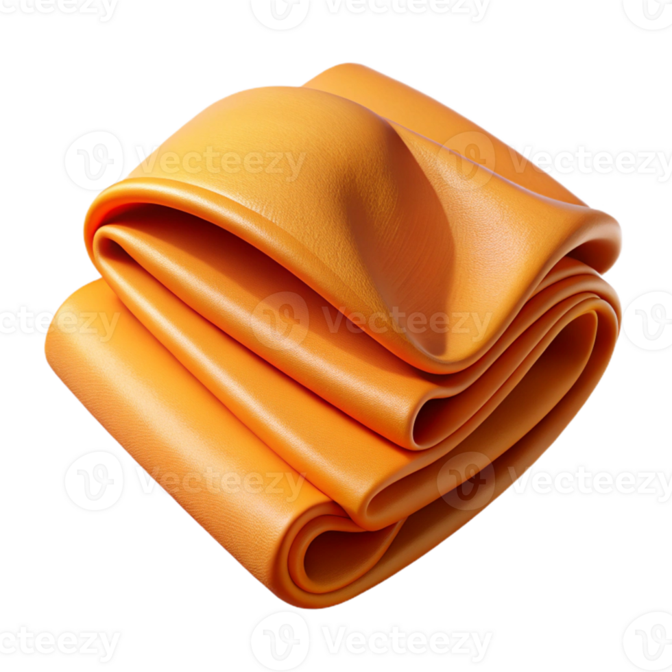 magnificent artistic Bright Orange Fabric Swatch Folded high resolution png