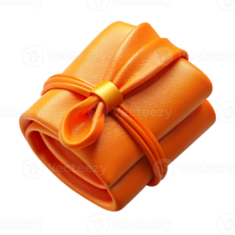vibrant creative Bright Orange Fabric Swatch Folded premium png