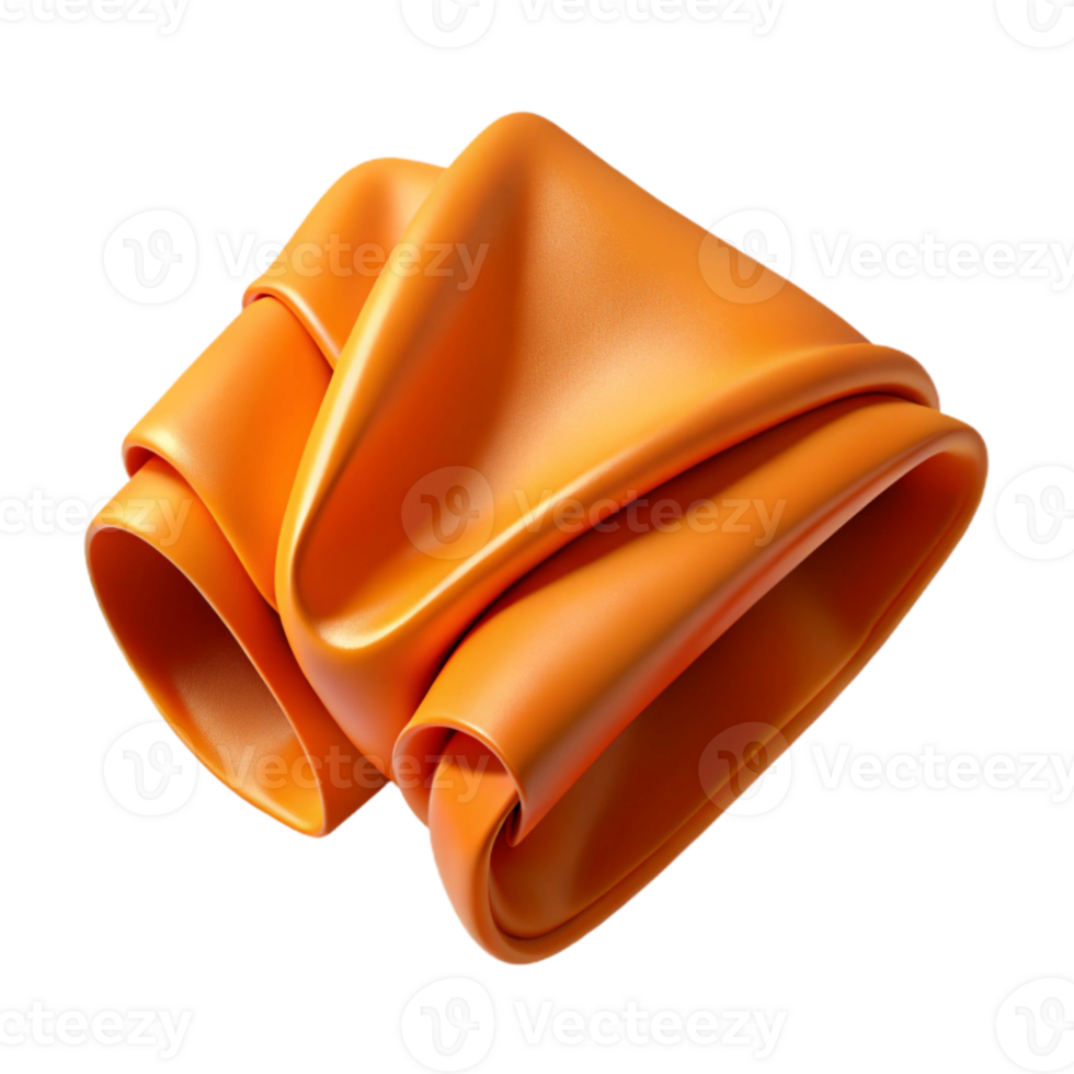 magnificent classic Bright Orange Fabric Swatch Folded high resolution png