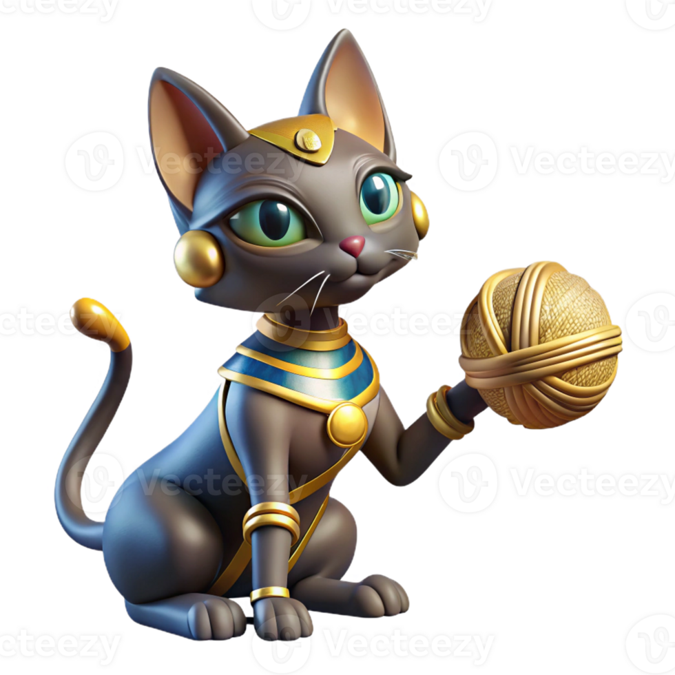 serene classic A Mischievous Bastet the Cat Headed God high resolution png