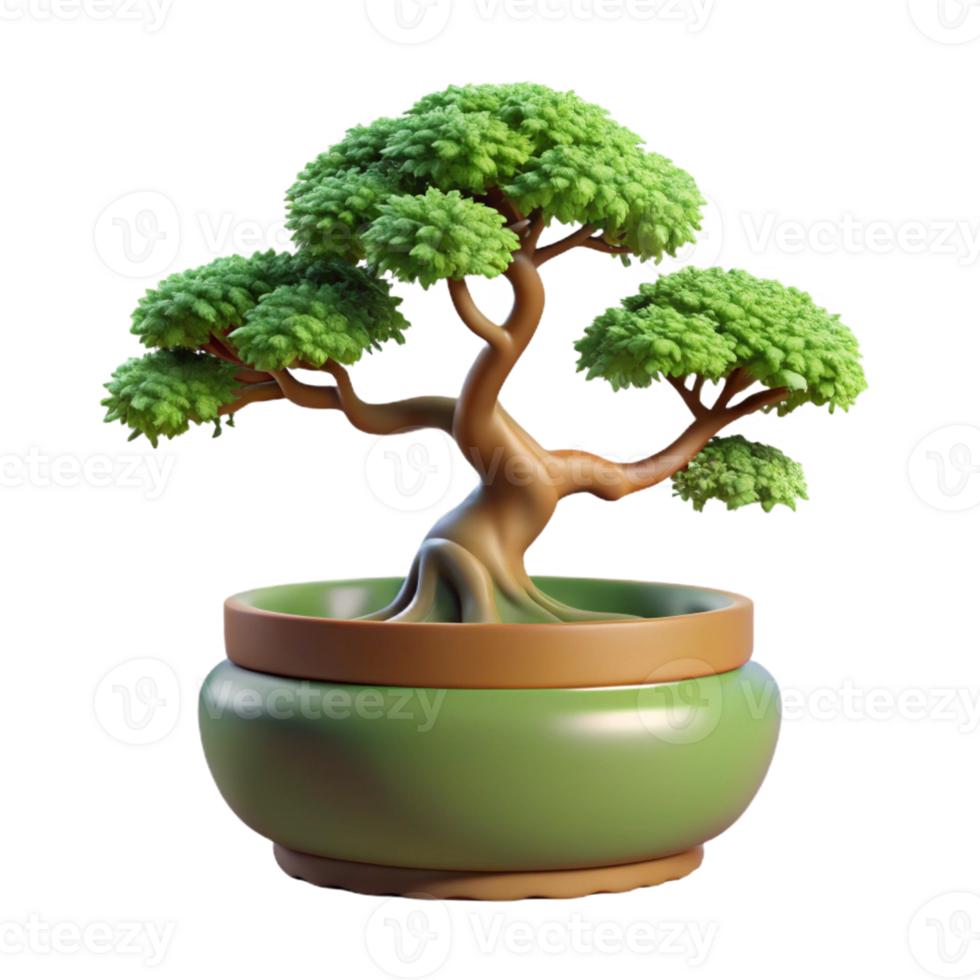 beautiful vintage A Bonsai Tree in a Ceramic Pot Studio high quality png