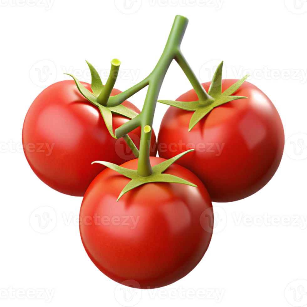 beautiful modern Bright Red Tomatoes on Vine Transparent Cutout png