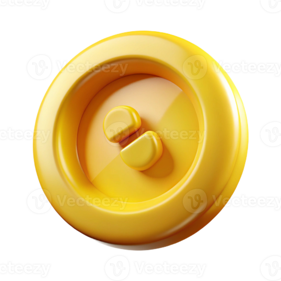 beautiful rustic Bright Yellow Button Shank Detail Transparent Background png
