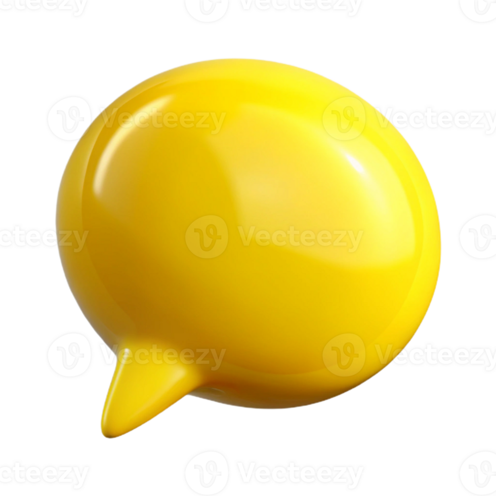 elegant abstract Bright Yellow Speech Bubble Transparent Background high resolution png