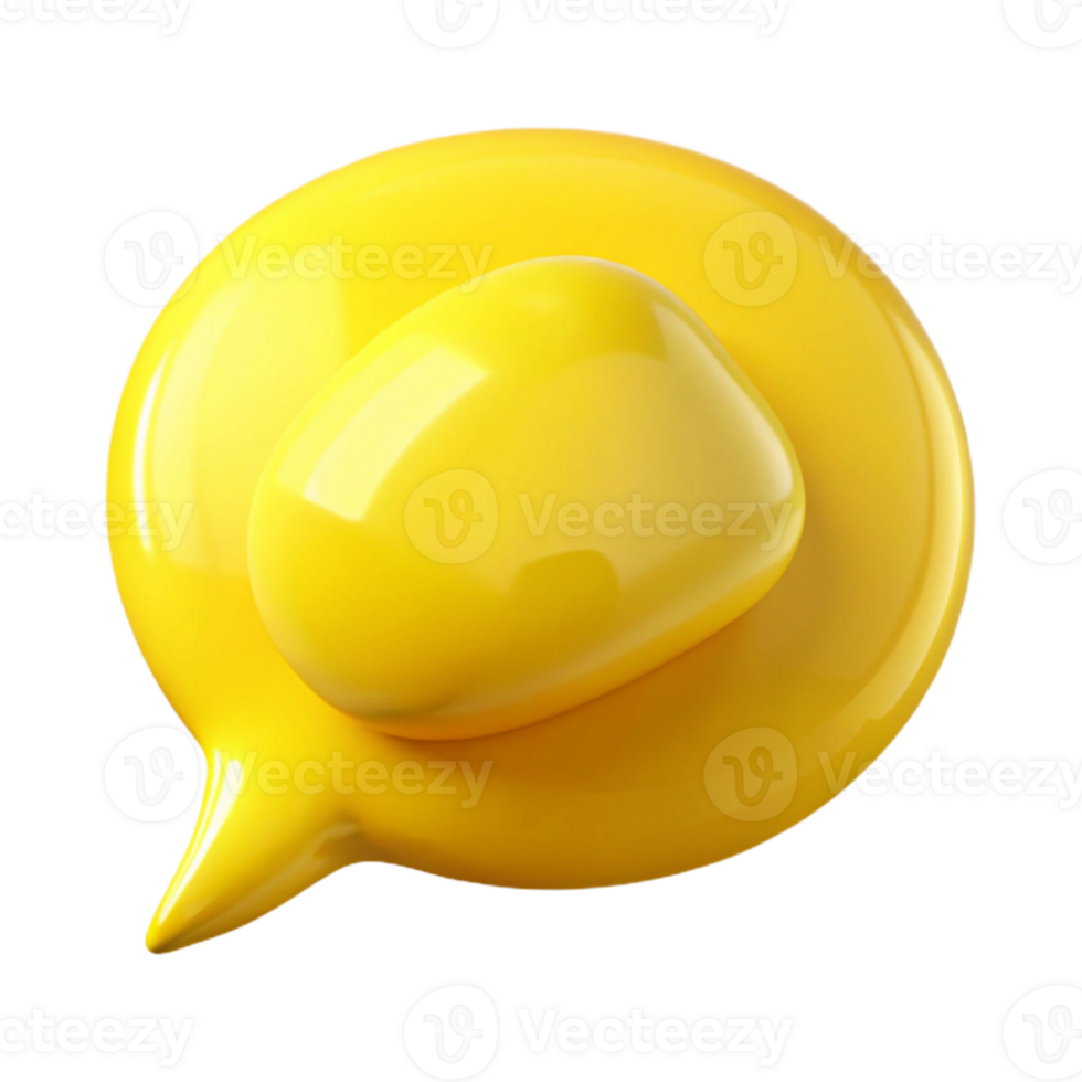 impressive artistic Bright Yellow Speech Bubble Transparent Background genuine png