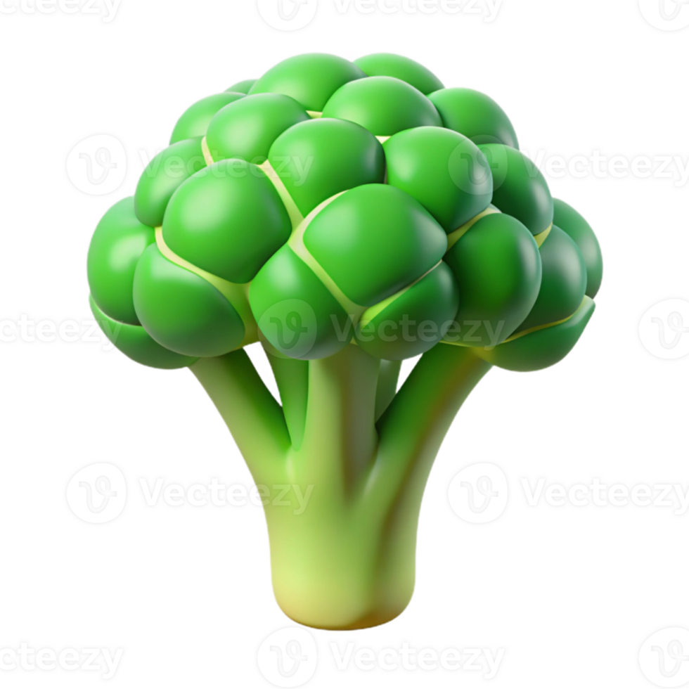 extraordinary traditional Broccoli Floret Cutout with Green Color Transparent Background detailed png