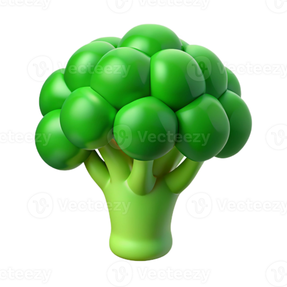 wonderful abstract Broccoli Florets Cutout Bright Green authentic png