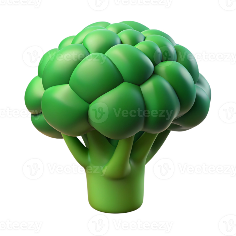 vibrant minimalist Broccoli Vegetable Green Color high quality png