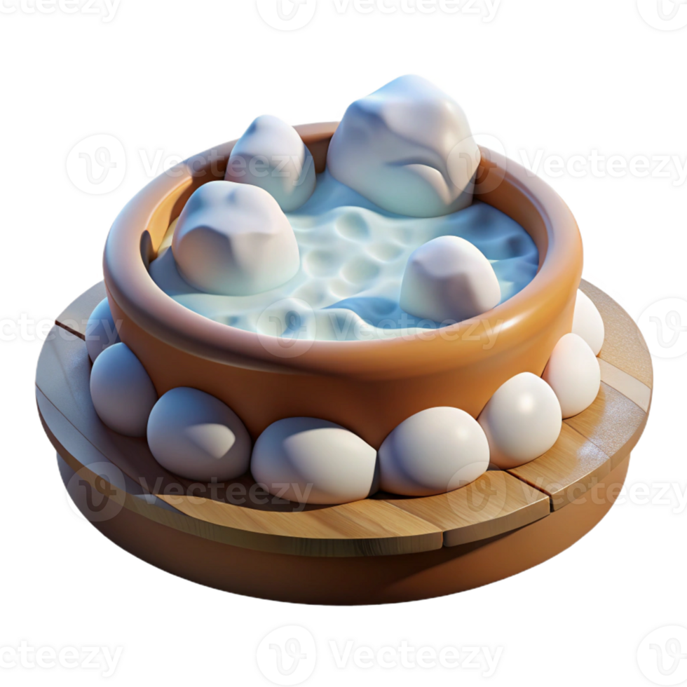 serene traditional A Bubbling Hot Spring Surrounded by Snow high resolution png