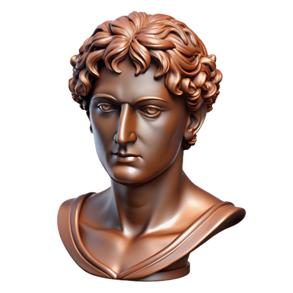 stunning contemporary Bronze Bust Classical Style authentic png