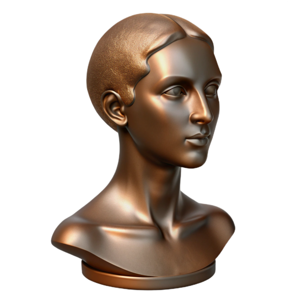 beautiful creative Bronze Bust Side Profile Cutout high resolution png