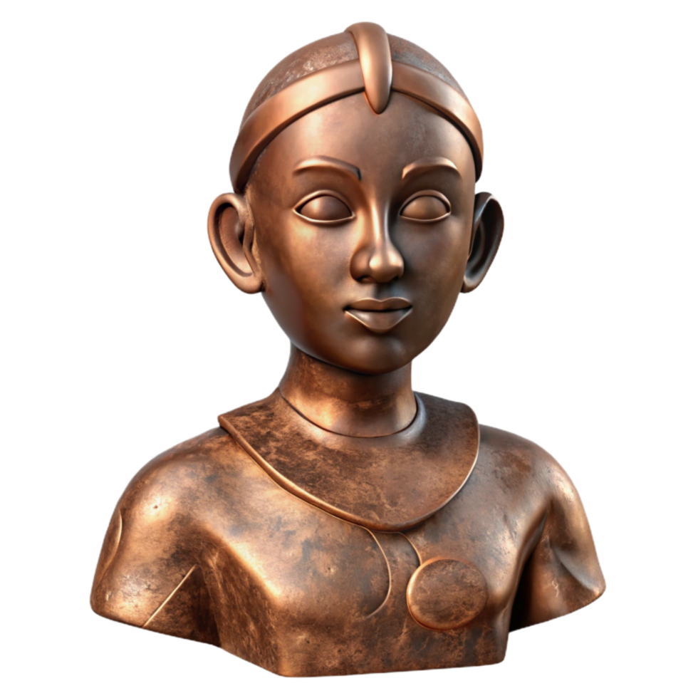 serene contemporary Bronze Figurative Sculpture Cutout genuine png