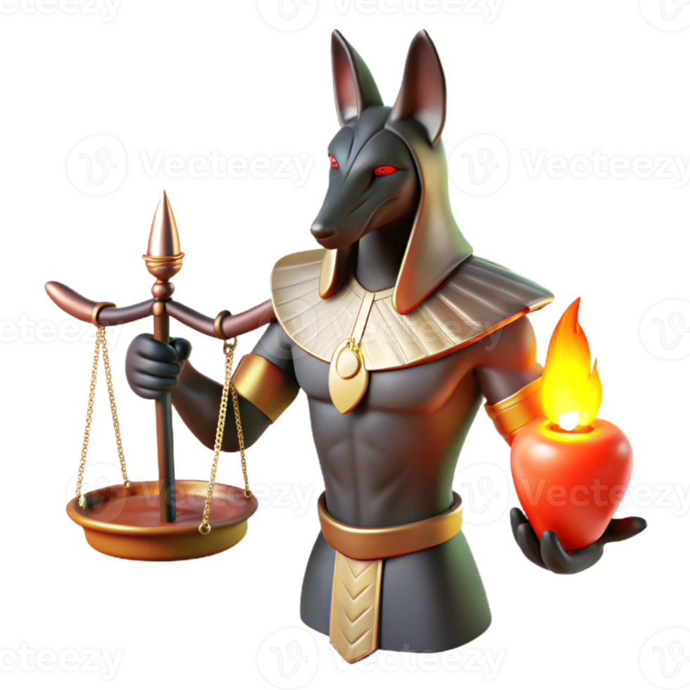 serene modern Anubis Weighing a Human Heart Against a F authentic png