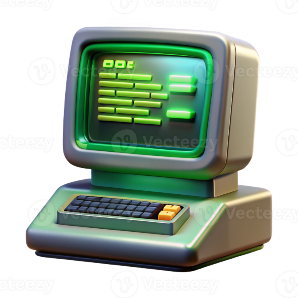 wonderful abstract A Vintage Computer Terminal Displaying L exclusive png