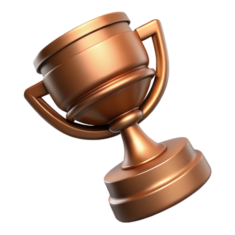 elegant rustic Bronze Hockey Trophy Angled View png