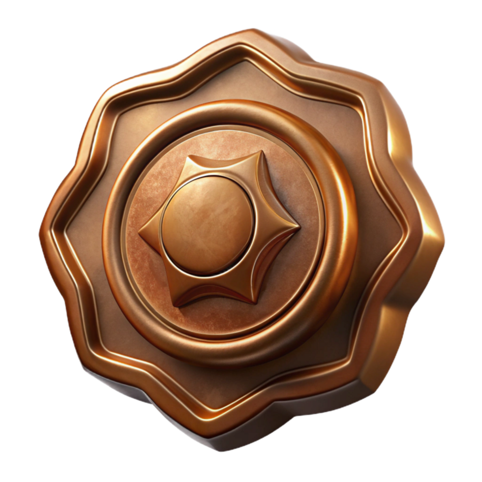 beautiful abstract Bronze Medallion Commemorative Design Cutout professional png