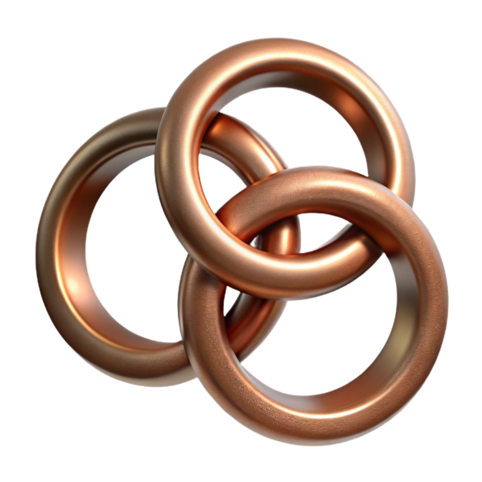 serene rustic Bronze Olympic Rings detailed png
