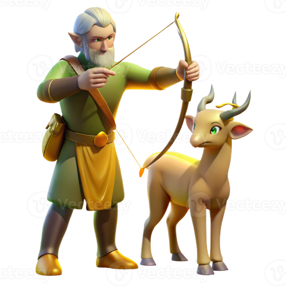 impressive artistic A Wise Old Centaur Teaching Archery To premium png