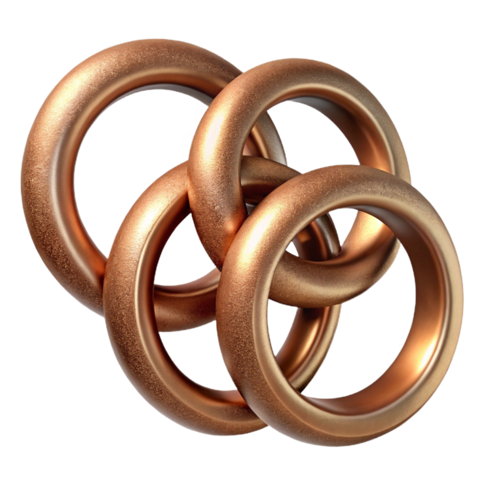 beautiful abstract Bronze Olympic Rings high resolution png