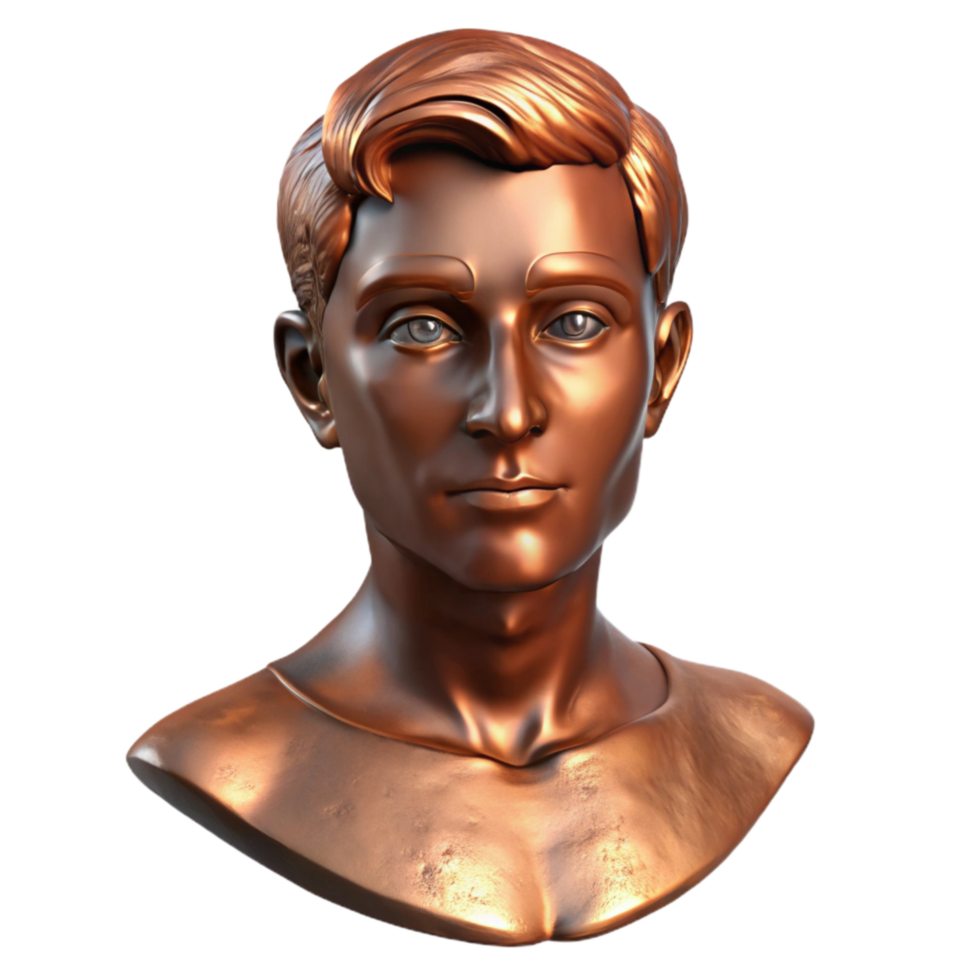 elegant abstract Bronze Portrait Bust Cutout authentic png