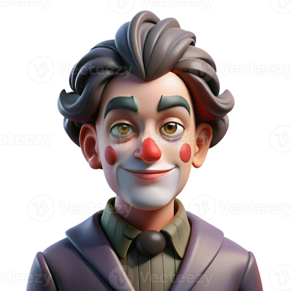 impressive traditional Portrait of a Melancholic Clown with Sm 4K png