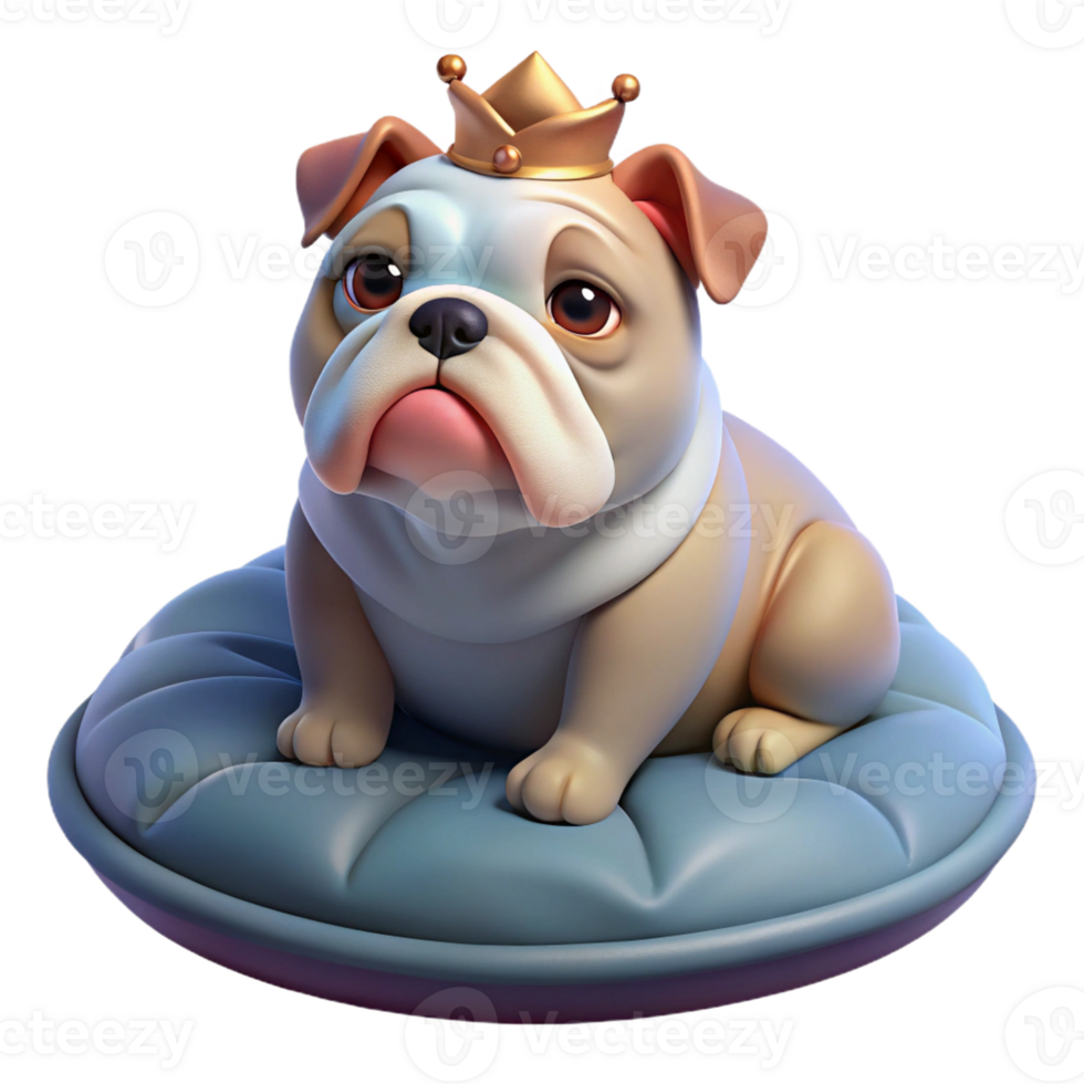 impressive creative A Grumpy Looking Bulldog Wearing a Tiny Cr high resolution png