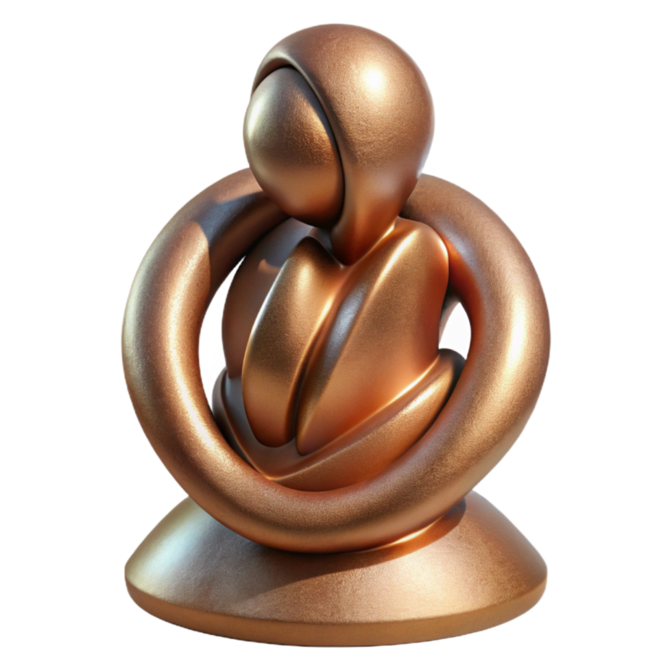 wonderful traditional Bronze Sculpture Abstract Figure on White high quality png