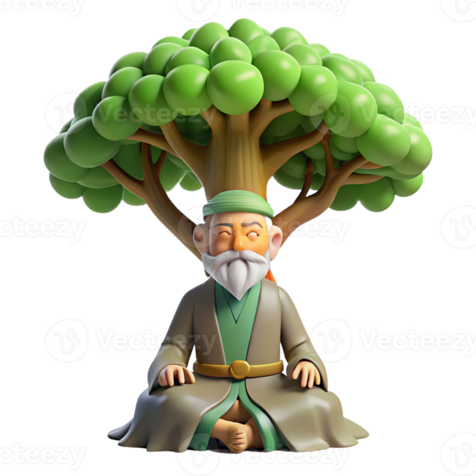 beautiful rustic A Wise Old Druid Meditating Beneath a Gia exclusive png