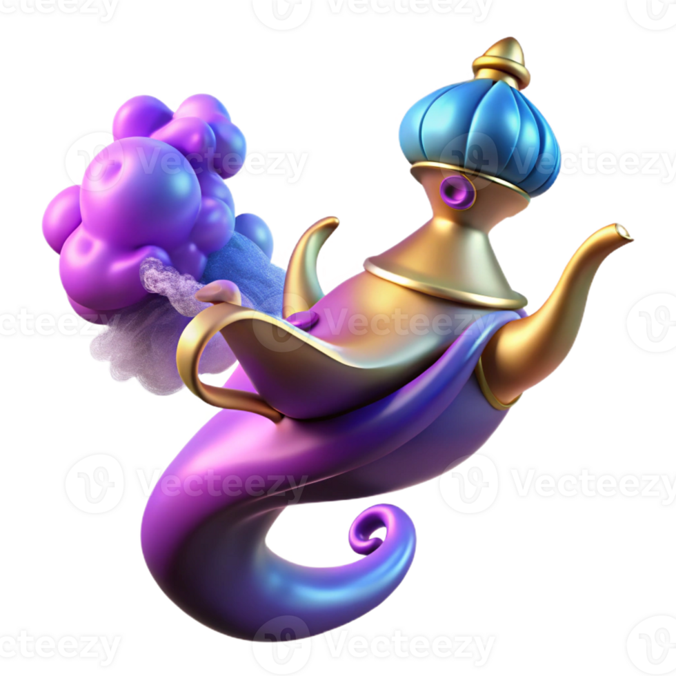 impressive contemporary A Powerful Djinn Emerging from a Magic L 4K png