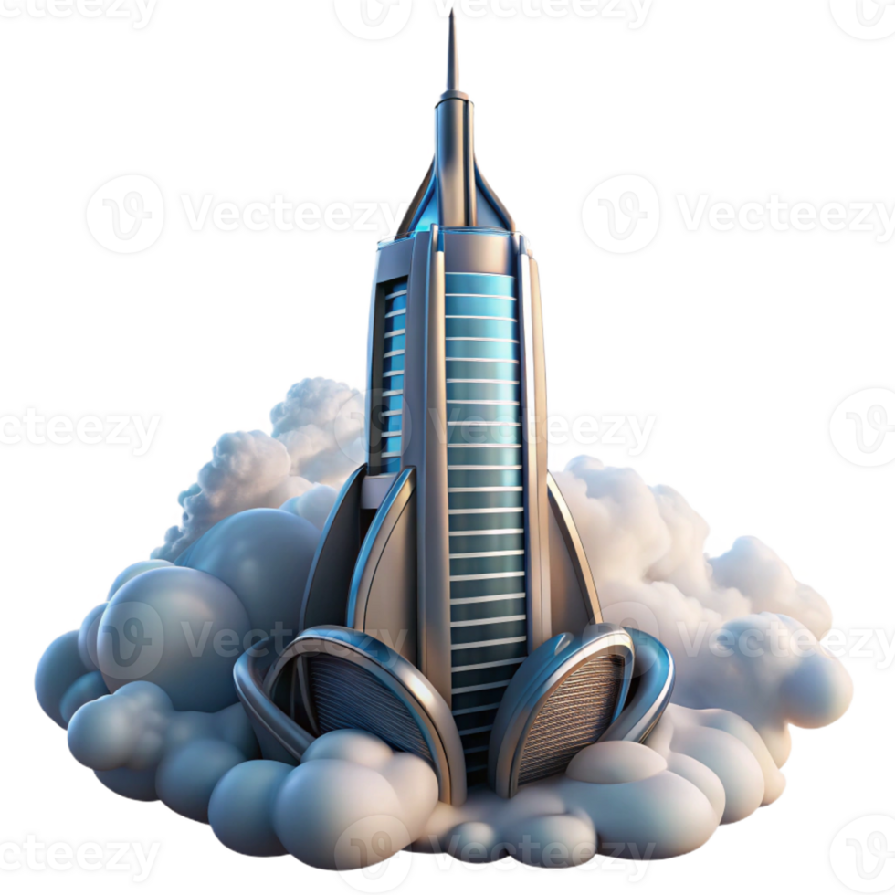 extraordinary classic A Futuristic Skyscraper Piercing the Clou png