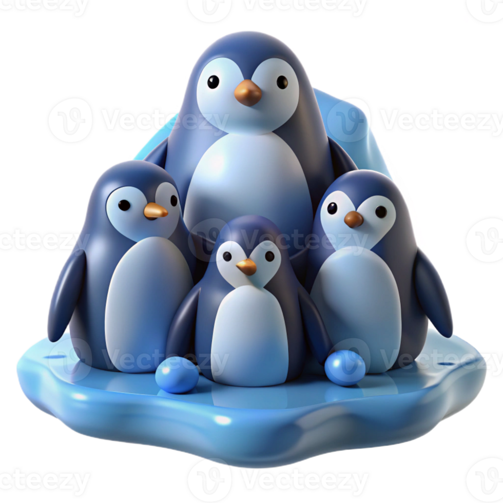 beautiful classic A Group of Penguins Huddled Together on A authentic png