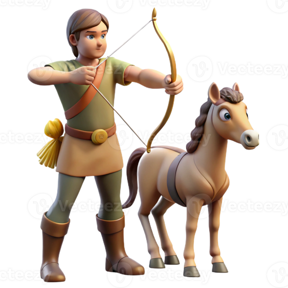 wonderful minimalist Centaur Archery Instructor and Student genuine png