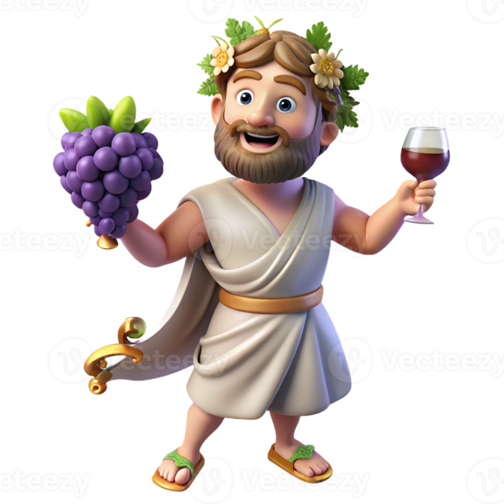 stunning creative Dionysus Leading a Revelry Grapes and W authentic png