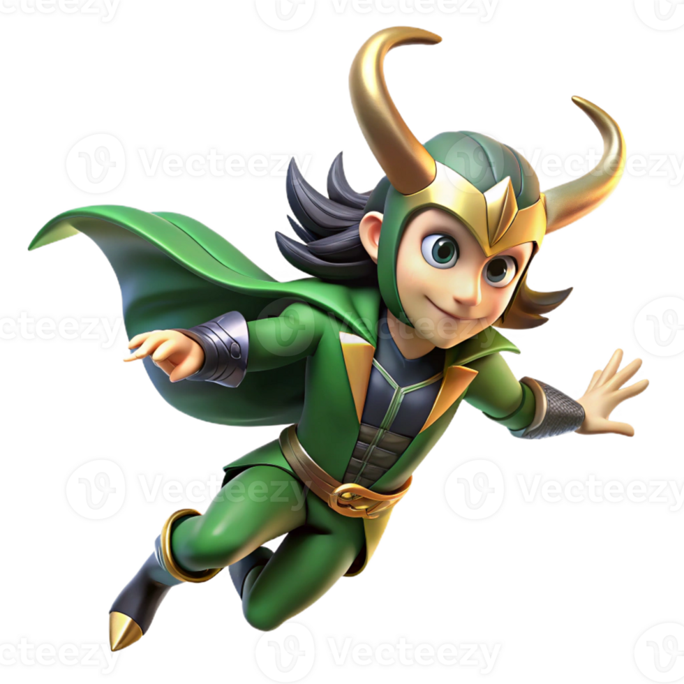 beautiful modern A Mischievous Loki Transforming Into a Rav detailed png