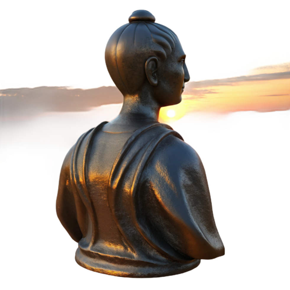 wonderful traditional Bronze Statue Silhouette at Sunset Cutout detailed png