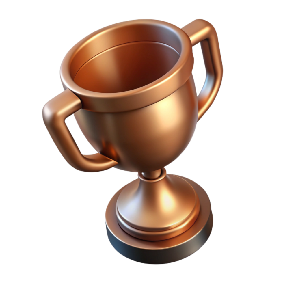 beautiful modern Bronze Trophy Angled View premium png