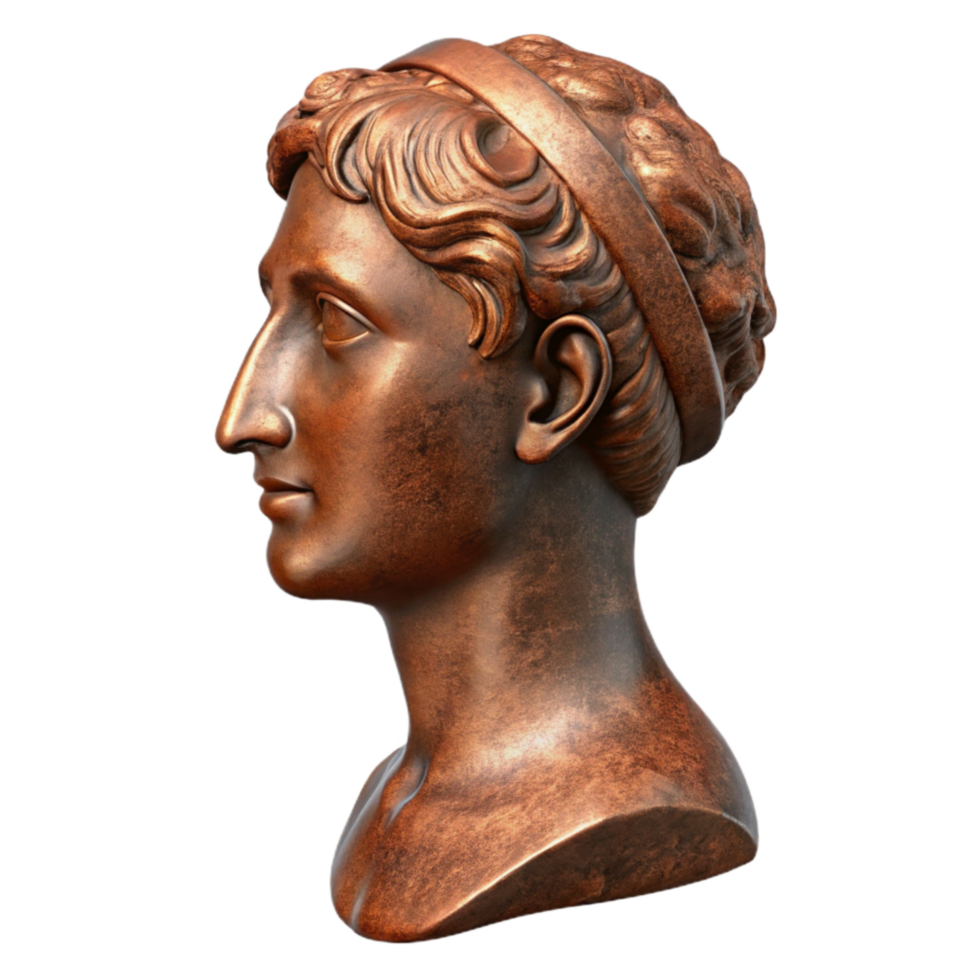 impressive abstract Bronze Statue Profile View Element professional png
