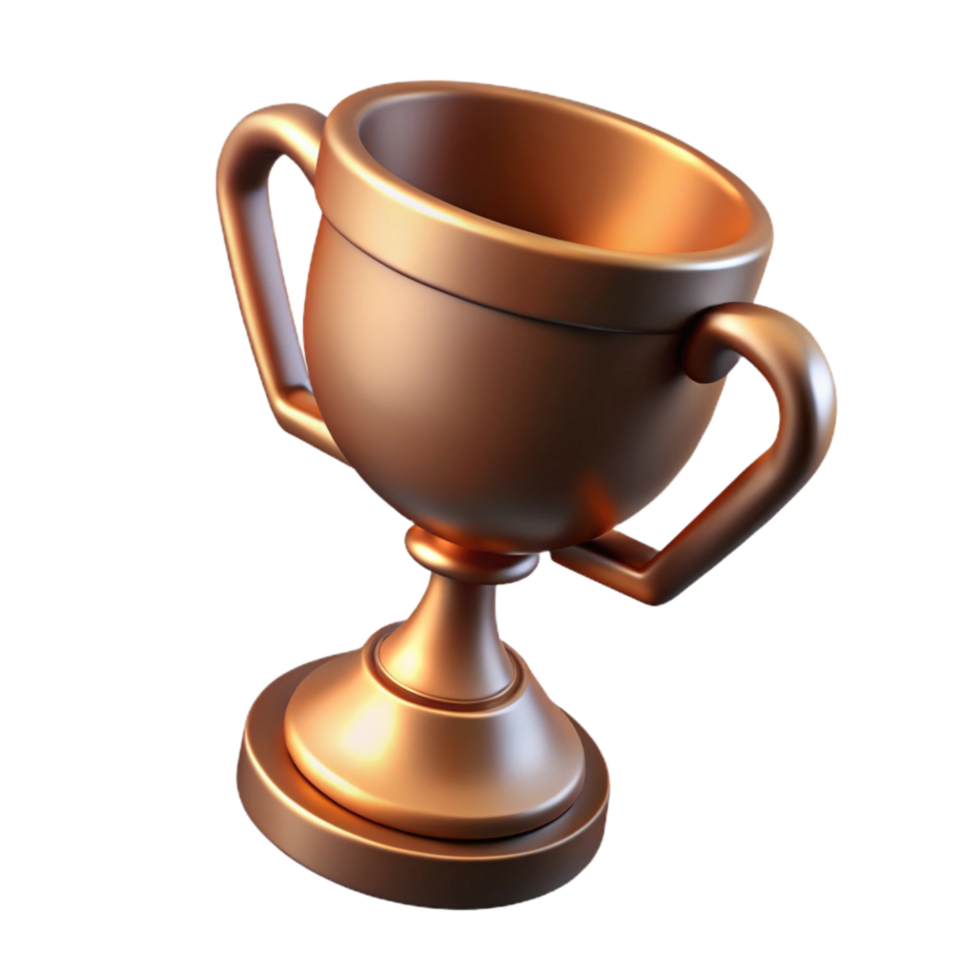 stunning minimalist Bronze Trophy Angled View premium png