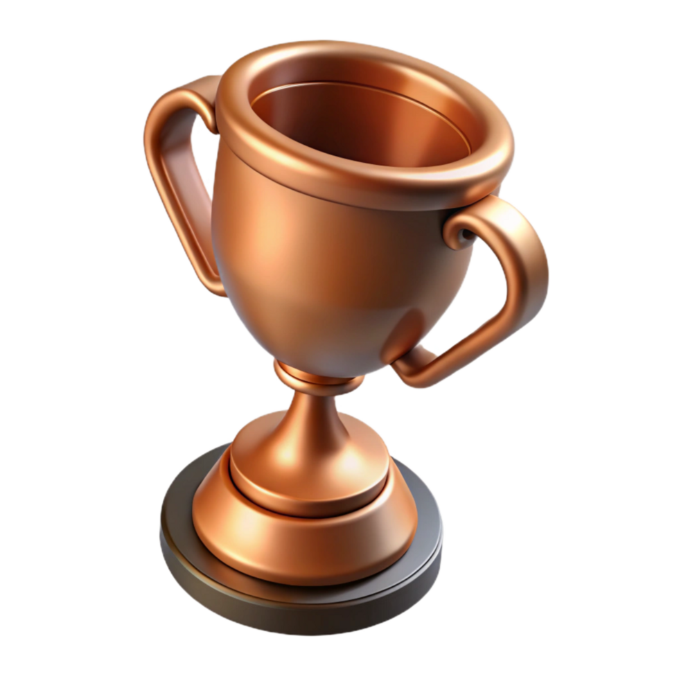 impressive classic Bronze Trophy Angled View high quality png