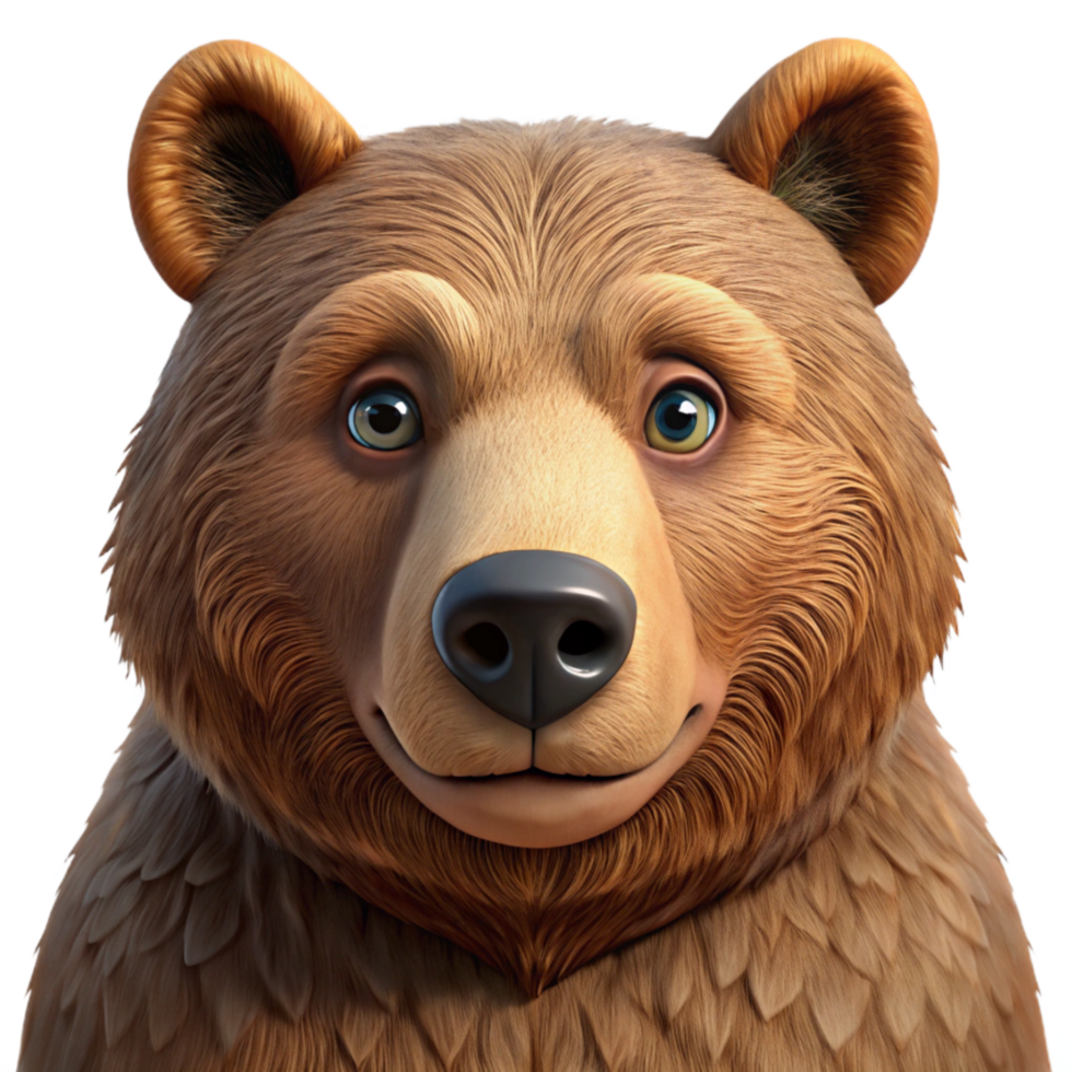 elegant rustic Brown Bear Close Up Portrait Transparent exclusive png