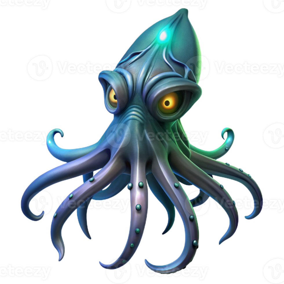 elegant creative A Giant Squid Lurking in the Depths of Th professional png