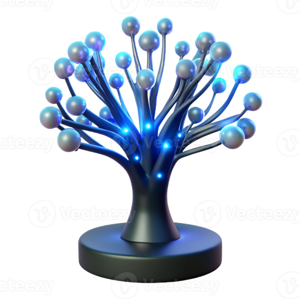 extraordinary minimalist A Bioluminescent Tree with Fiber Optic Br authentic png