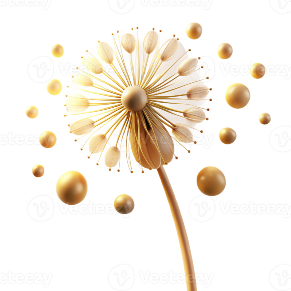 elegant abstract A Single Dandelion Seedhead Backlit by Go high resolution png