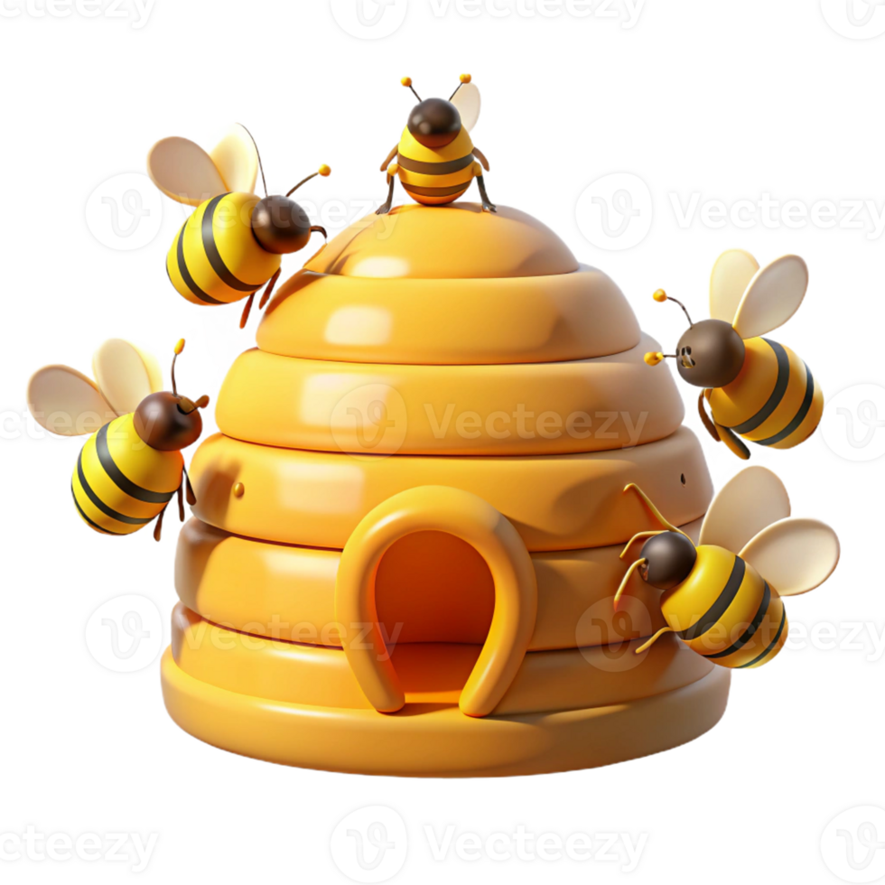 wonderful rustic A Group of Bees Buzzing Around a Hive W authentic png